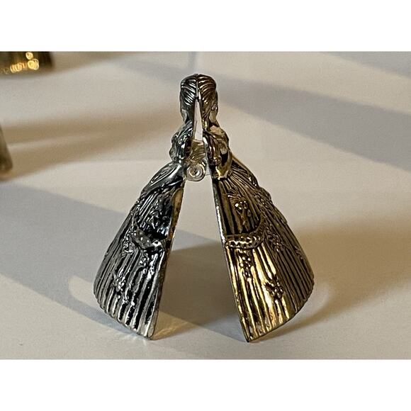 Antique Silver Plated Menu Holder set of 6 Place Marker Elldee French German - Picture 3 of 15